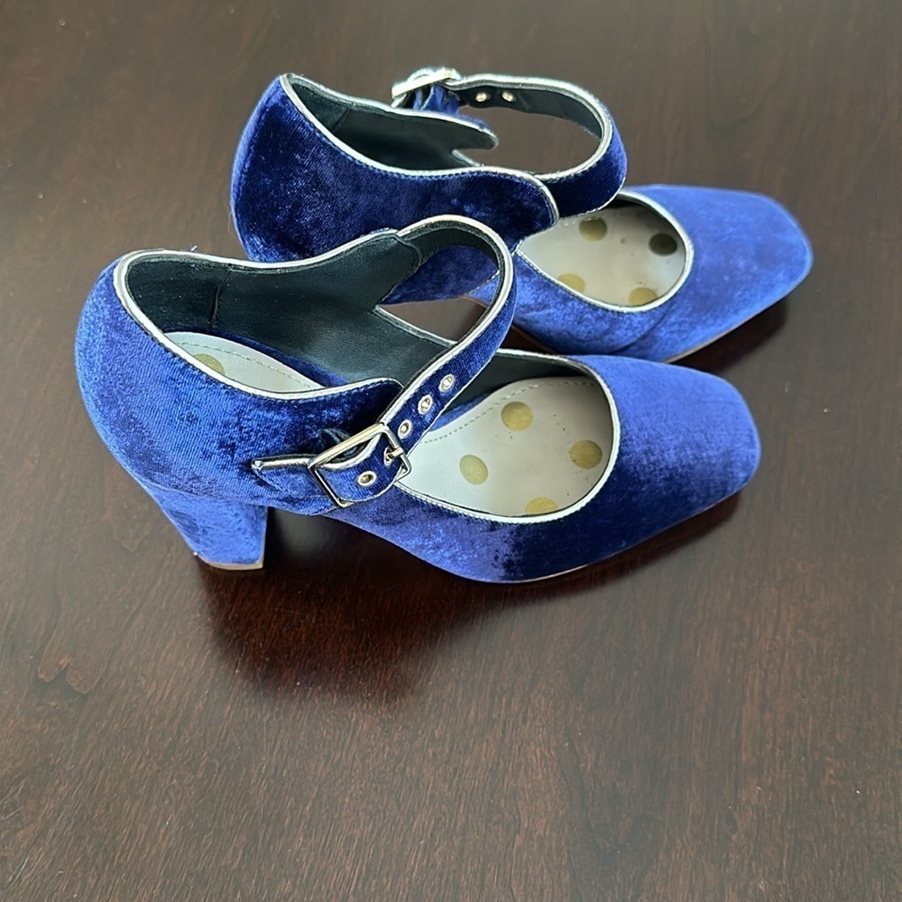 Boden Blue Velvet Heels